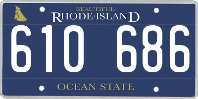 RI license plate 610686