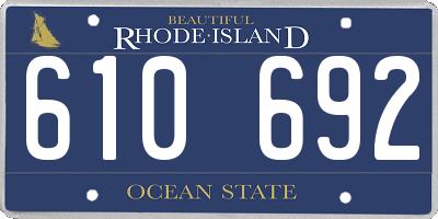 RI license plate 610692