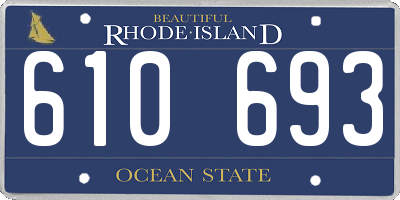 RI license plate 610693