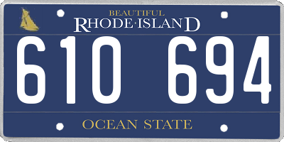 RI license plate 610694
