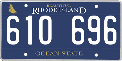 RI license plate 610696
