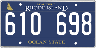 RI license plate 610698