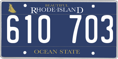 RI license plate 610703