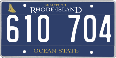 RI license plate 610704