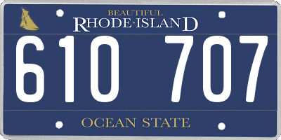 RI license plate 610707