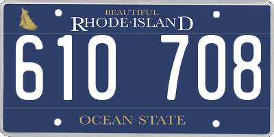 RI license plate 610708