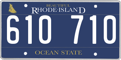 RI license plate 610710