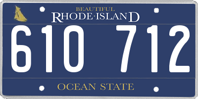 RI license plate 610712