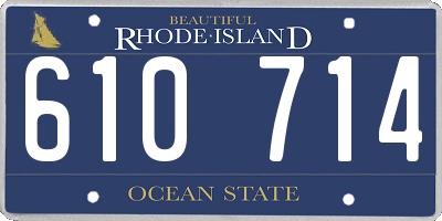 RI license plate 610714