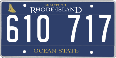 RI license plate 610717