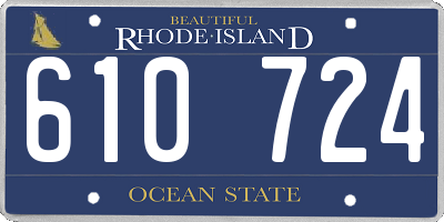 RI license plate 610724