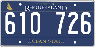 RI license plate 610726