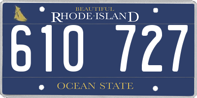 RI license plate 610727