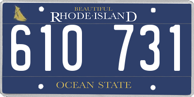 RI license plate 610731