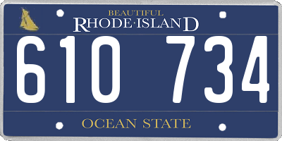RI license plate 610734