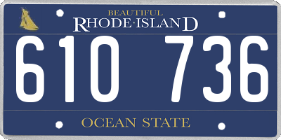 RI license plate 610736