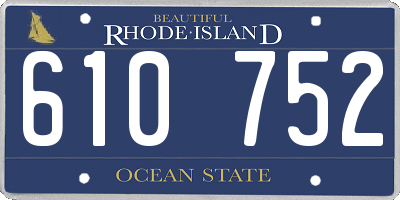 RI license plate 610752