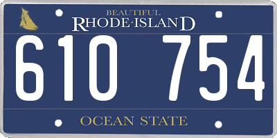 RI license plate 610754