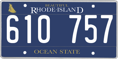 RI license plate 610757