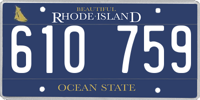 RI license plate 610759