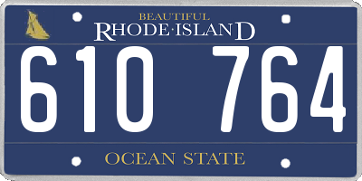 RI license plate 610764