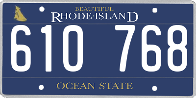 RI license plate 610768