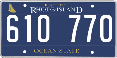 RI license plate 610770