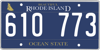 RI license plate 610773