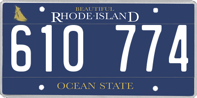 RI license plate 610774
