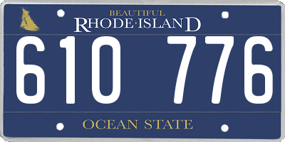 RI license plate 610776