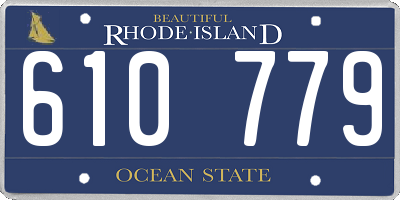 RI license plate 610779