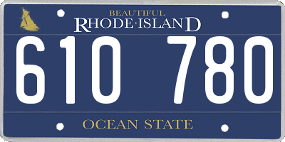 RI license plate 610780