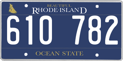 RI license plate 610782