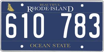 RI license plate 610783