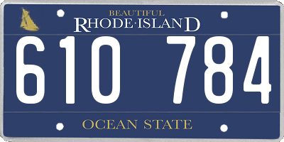 RI license plate 610784