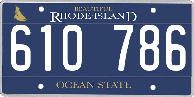 RI license plate 610786