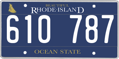 RI license plate 610787