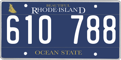 RI license plate 610788