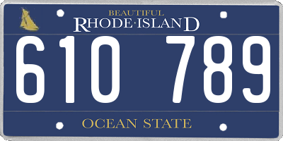 RI license plate 610789