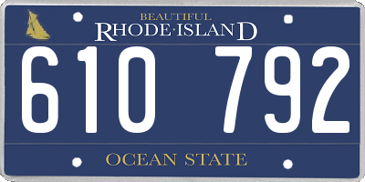 RI license plate 610792