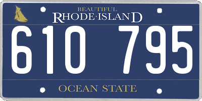 RI license plate 610795