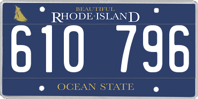RI license plate 610796