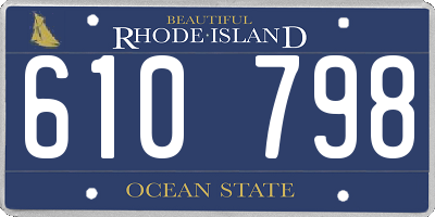 RI license plate 610798