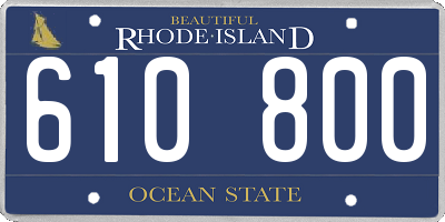 RI license plate 610800