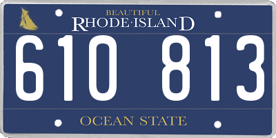 RI license plate 610813