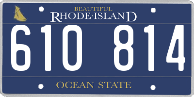 RI license plate 610814