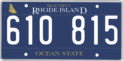 RI license plate 610815