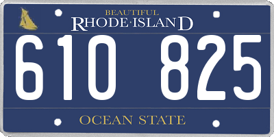 RI license plate 610825