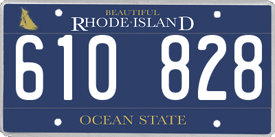RI license plate 610828
