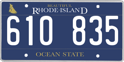 RI license plate 610835